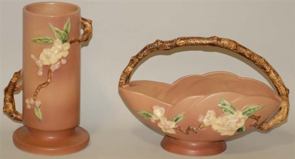 LOT OF 2: APPLE BLOSSOM ROSEVILLE PIECES.         