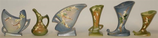 LOT OF 6: ASSORTED SNOWBERRY ROSEVILLE PIECES.    