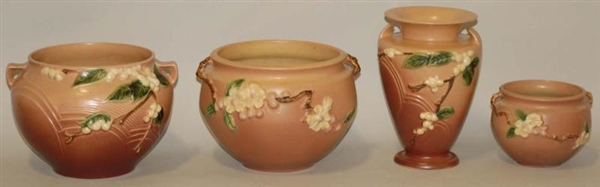 SNOWBERRY & PINK APPLE BLOSSOM ROSEVILLE PIECES.  
