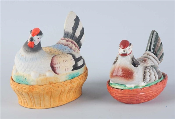 PAIR OF STAFFORDSHIRE HENS.                       