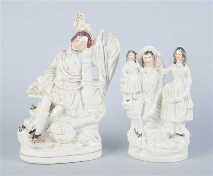 LOT OF 2: 1850S STAFFORDSHIRE FIGURINES.         