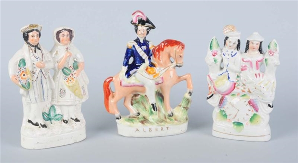 LOT OF 3: STAFFORDSHIRE FIGURES.                  