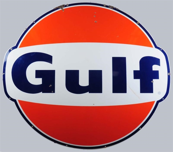 LARGE PORCELAIN GULF SIGN.                        