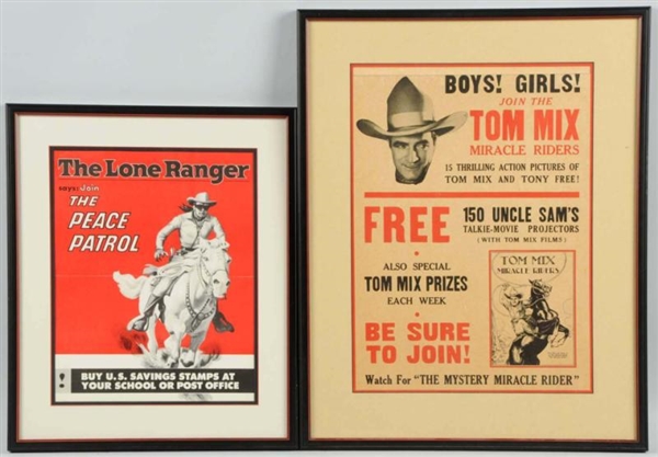 TOM MIX & LONE RANGER POSTERS.                    