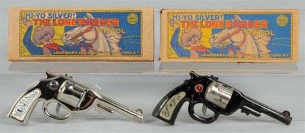 LOT OF 2: LONE RANGER CLICKER GUNS IN BOXES.      