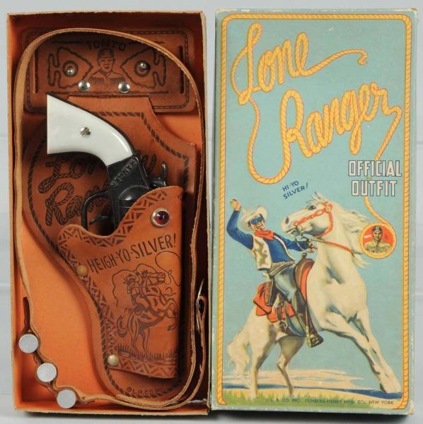 LONE RANGER CAP GUN & HOLSTER SET IN BOX.         