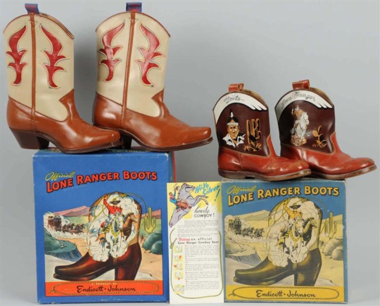 LOT OF 2: PAIRS OF LONE RANGER COWBOY BOOTS.      