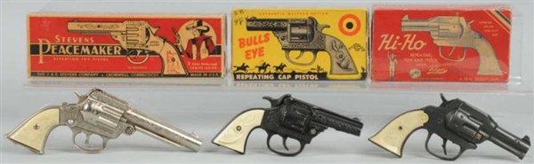 LOT OF 3: CAP GUNS WITH BOXES.                    