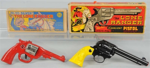 LOT OF 2: LONE RANGER CLICKER GUNS IN BOXES.      