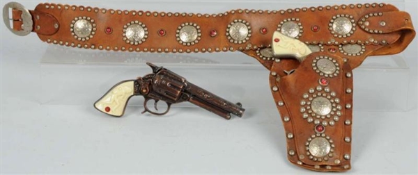 LOT OF 2: COWBOY KING CAP GUNS WITH HOLSTER.      