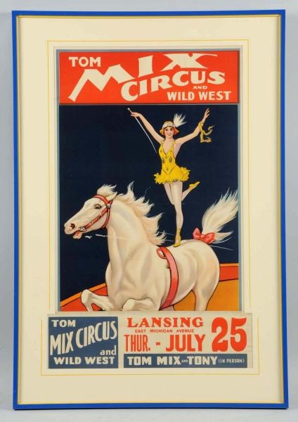 TOM MIX CIRCUS & WILD WEST POSTER.                