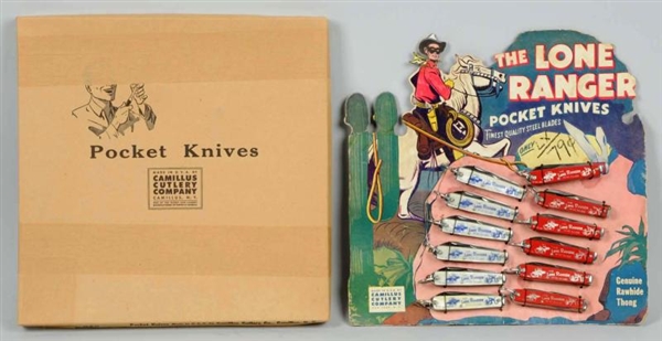 LOT OF 12: LONE RANGER KNIVES ON CARD.            
