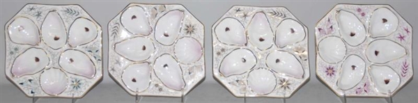 LOT OF 4: OCTAGONAL MATCHING OYSTER PLATES.       