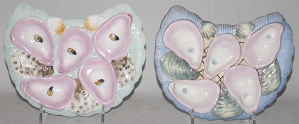 LOT OF 2: CRESCENT SHAPED OYSTER PLATES.          