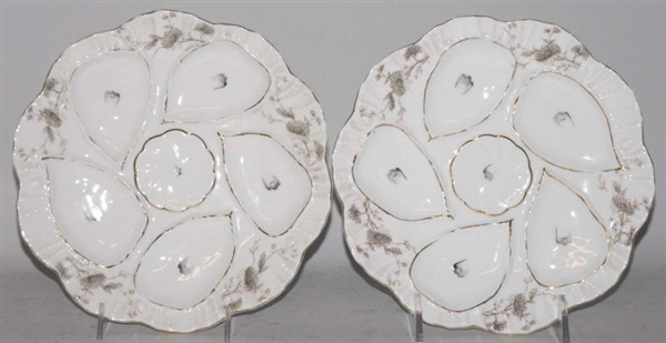 LOT OF 2: MATCHING SCALLOPED OYSTER PLATES.       
