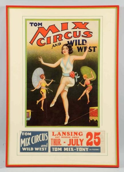 TOM MIX CIRCUS & WILD WEST POSTER.                