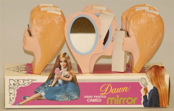 STORE DISPLAY OF TOPPER DAWN DOLL MIRRORS.        