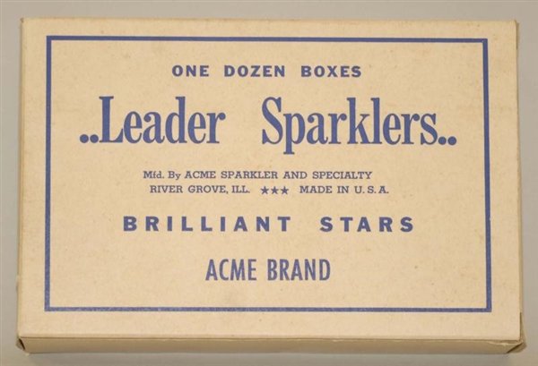 BOX OF 1950S ACME LEADER SPARKLERS IN BOX.        