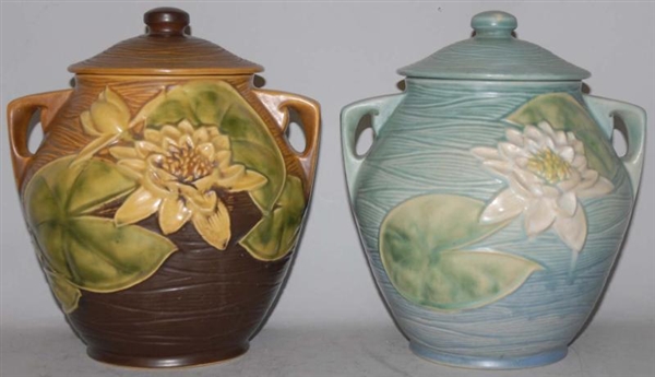 LOT OF 2: ROSEVILLE WATER LILY COOKIE JARS.       