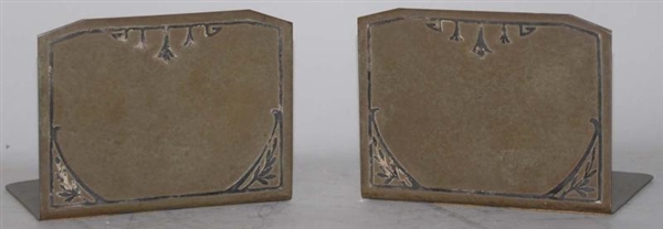 PAIR OF ARTS & CRAFTS METAL BOOKENDS.             