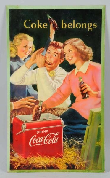 1950 COCA-COLA SMALL VERTICAL TWO-SIDED POSTER.   