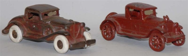 LOT OF 2: AMERICAN MADE CAST IRON TOY CARS.       