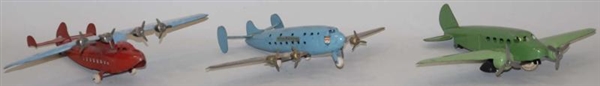 LOT OF 3: WYANDOTTE WIND-UP AIRPLANE TOYS.        