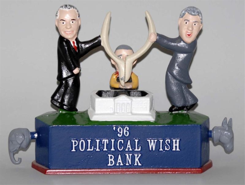 1996 POLITICAL WISH BONE MECHANICAL BANK.         