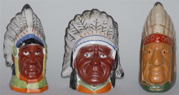 LOT OF 3: POTTERY INDIAN STILL BANKS.             