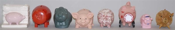 LOT OF 8: ASSORTED PIG STILL BANKS.               