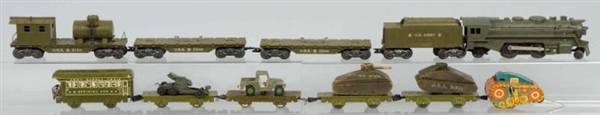 LOT OF 2: MARX ARMY SUPPLY TRAINS.                
