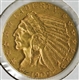 1909 D 5 DOLLAR INDIAN GOLD COIN AU.              