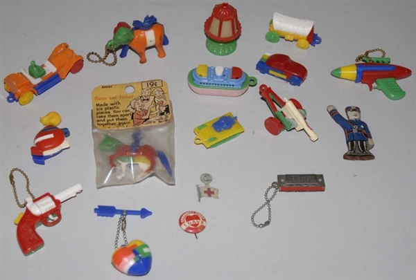 LOT OF ASSORTED KEY CHAIN TOYS.                   