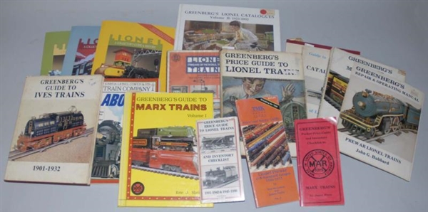 LOT OF 12: VINTAGE TOY & TRAIN BOOKS & CATALOGS.  