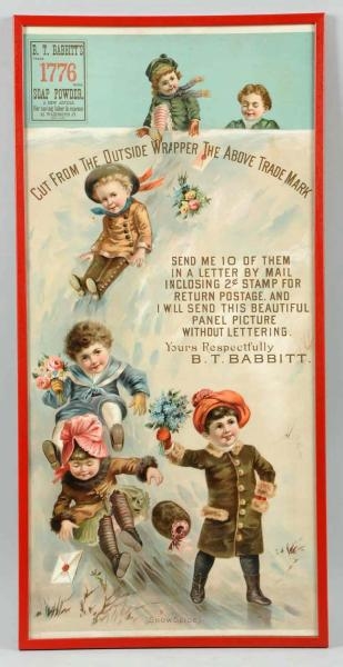 B.T. BABBITTS 1776 SOAP POWDER PAPER POSTER.     