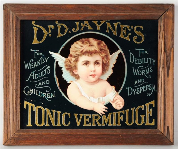 DR. D JAYNES TONIC DARLING REVERSE ON GLASS SIGN 