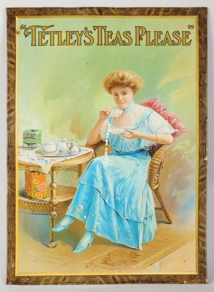 1908 TETLEY TEAS TIN SIGN.                        