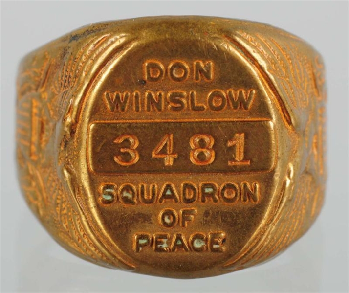DON WINSLOW SQUADRON OF PEACE RING.               