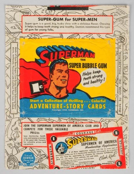 SUPERMAN GUM CARD WRAPPER.                        
