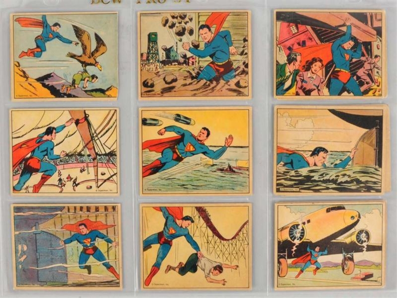 SUPERMAN BUBBLE GUM TRADING CARDS.                