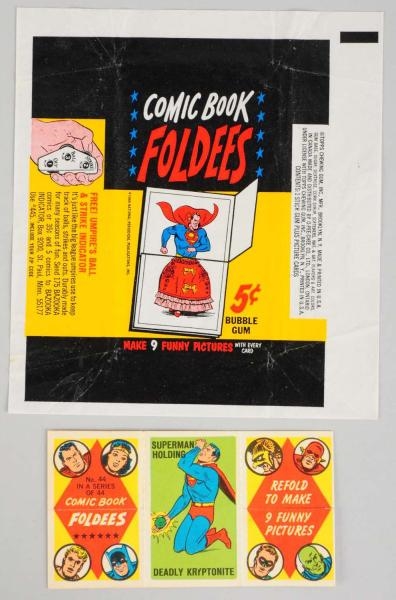 COMIC BOOK FOLDEES WRAPPER AND #44 FOLDEE CARD.   