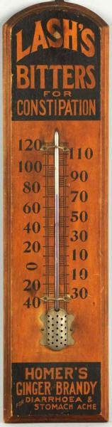 LASHS BITTERS ADVERTISING THERMOMETER.           
