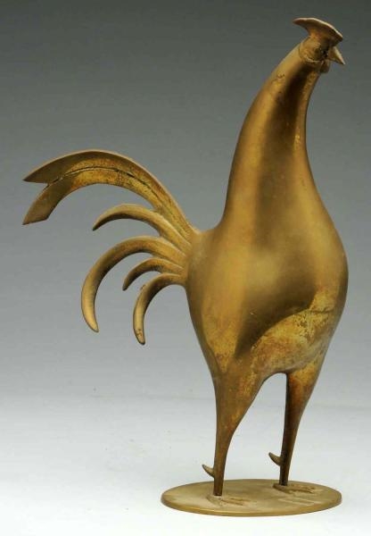 BRASS STANDING ROOSTER.                           