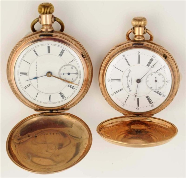 LOT OF 2: HUNTING CASE POCKET WATCHES.            