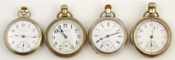 LOT OF 4: OPEN FACE POCKET WATCHES.               