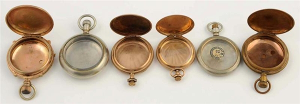 LOT OF 6: POCKET WATCH CASES.                     