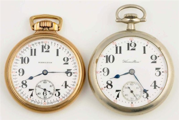 LOT OF 2: OPEN FACE POCKET WATCHES.               