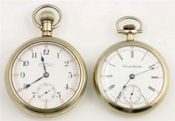 LOT OF 2: OPEN FACE POCKET WATCHES.               