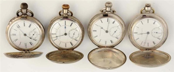 LOT OF 4: HUNTING CASE POCKET WATCHES.            