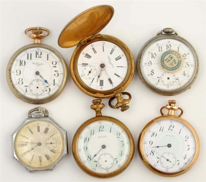 LOT OF 6: POCKET WATCHES.                         